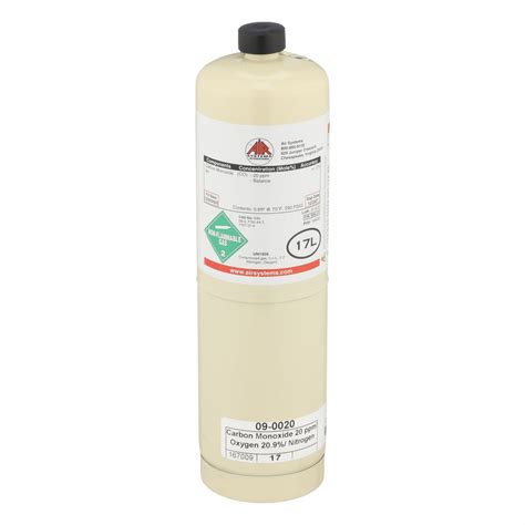 AIR SYSTEMS INTERNATIONAL, Carbon Monoxide, Disposable, Calibration Gas ...
