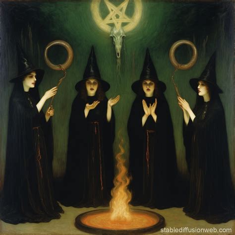 Witches Performing an Occult Ritual | Stable Diffusion Online