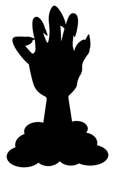 Spooky hand with nails silhouette a stump of a dead mans paw is pulled ...