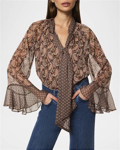 MISA Los Angeles Maris Tie-Neck Blouse | Neiman Marcus