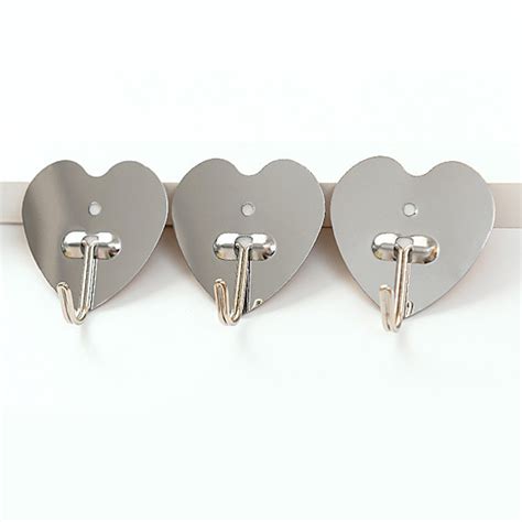 5pcs Heart/Butterfly Shaped Hook Hanger Self-Adhesive Stainless Steel ...