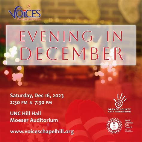 Evening in December, Moeser Auditorium, Hill Hall, Chapel Hill, 16 ...