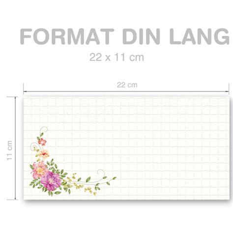 Motif envelopes FLORAL LETTER 10 envelopes (windowless) DIN LONG (220