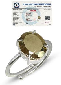 REIKI CRYSTAL PRODUCTS Natural Pyrite Adjustable Ring Original Stone ...