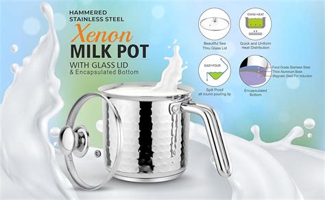 Buy Prabha Stainless Steel Milk Pot With Handle 11cm 1.1 Litre ...
