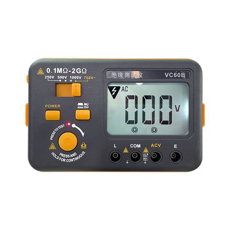VC60B Digital Insulation Resistance Tester Megohmmeter Ohmmeter Megger Meter 2GΩ Resistance AC ...