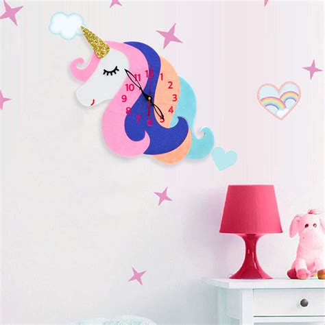 Unicorn Big Size Wall Clock for Girls Kid Room Decor | Analogue Clock ...
