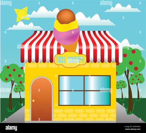Ice Cream Shop Drawing at Caitlyn Boismenu blog