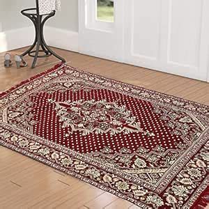Buy Kuber Industries Traditional Area Rug (Maroon, Cotton, Standard ...