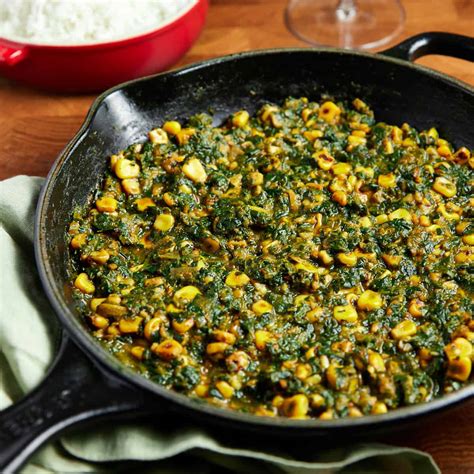 Smoky Indian Spiced Spinach with Sweetcorn (Vegan Palak Corn)