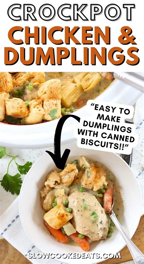 Easy Slow Cooker Chicken and Dumplings with Canned Biscuits • Slow ...