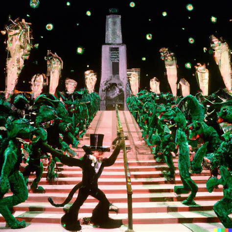 A high-quality still photo from a 1940s Technicolor musical spectacular ...