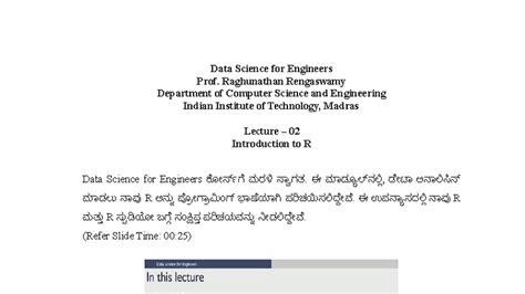 Data Science for Engineers (CSE) Lecture 02: Intro to R - Studocu