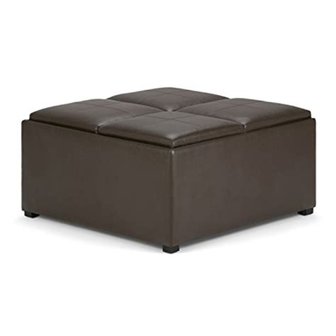 Buy Simpli Home Avalon Coffee Table Storage Ottoman with 4 Serving ...