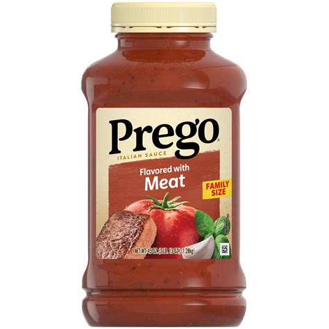 Prego Food Spaghetti Pasta Sauce, Italian Tomato Flavored with Meat, 45 ...