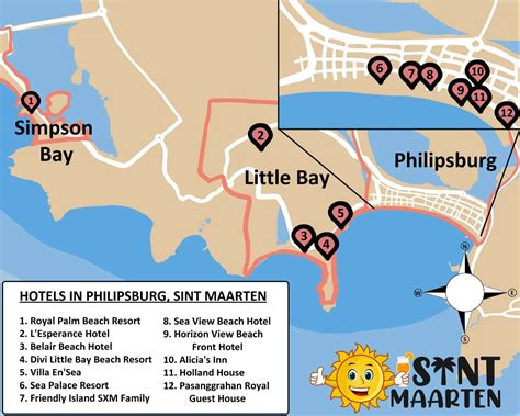 Maarten tourist map - Touristvisitorguides.com