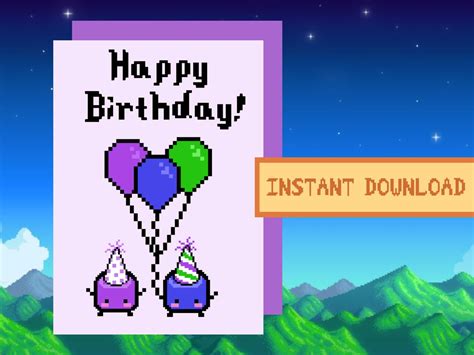 Stardew Valley Junimo Birthday Card, Digital Download, Printable, SDV ...