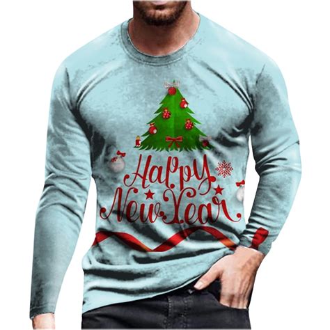 Big and Tall Christmas Tops for Men, Santa Xmas Sweatshirts Party ...