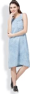 Tokyo Talkies Women Shift Light Blue Midi/Calf Length Dress - Buy Tokyo ...