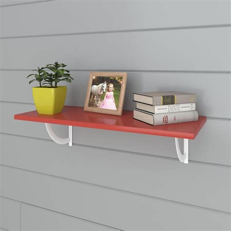 Buy Helios Luke Red Engineered Wood Floating Shelf with Bracket - Set ...