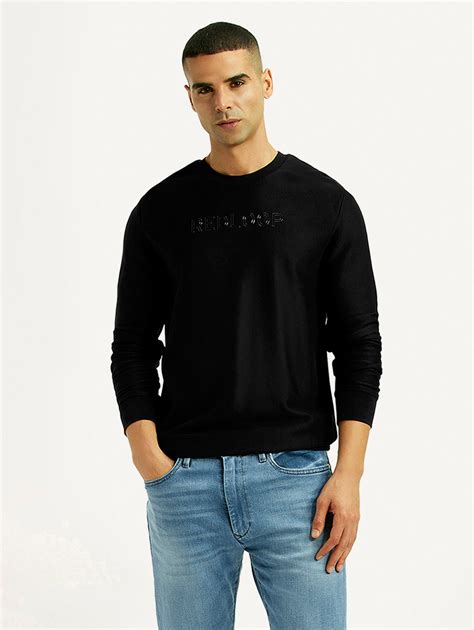 Men's Knitted Black Crew Neck Sweatshirt – Levis India Store