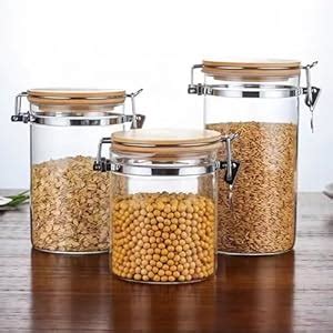 Buy The Better Home Borosilicate Glass Jar with Bamboo Buckle Lids ...