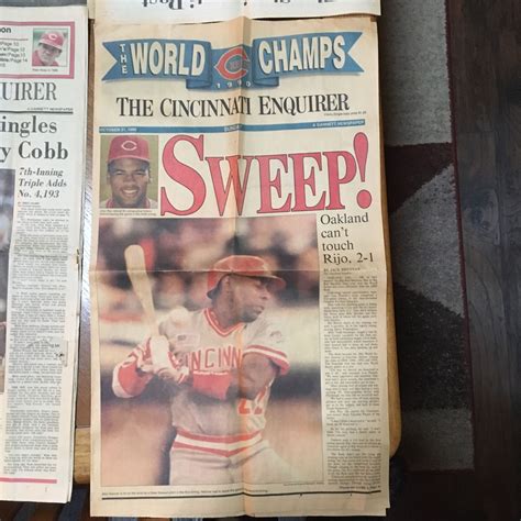 Cincinnati Reds - 1990 Sweep - Cincinnati Enquirer for Sale in Hamilton ...
