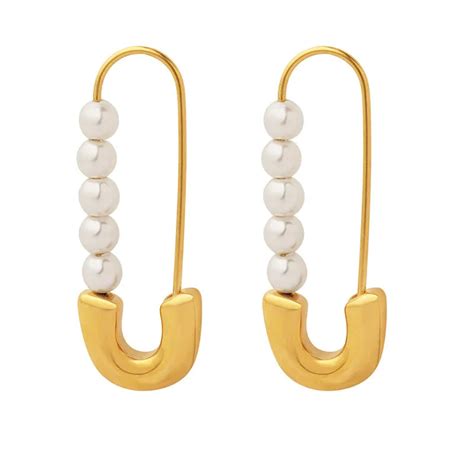 Cute Safety Pin Earrings 18K Gold Plated – PEACHY ACCESSORIES
