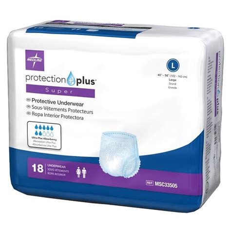 Medline Protection Plus Super Protective Underwear, Ultra Plus ...