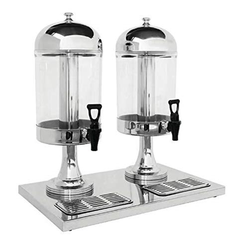FUZION Double Juice and Beverage Dispenser, Metal Stand and Steel ...