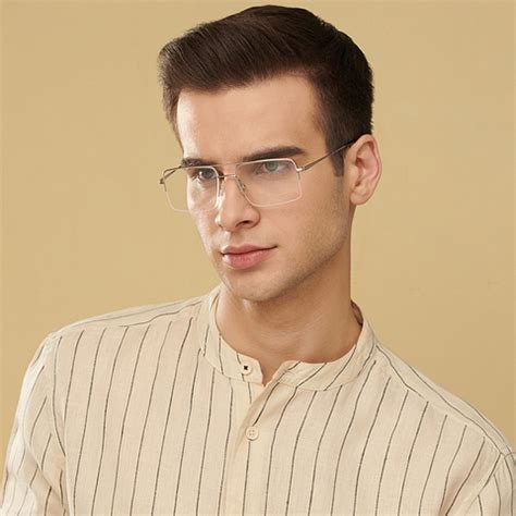 Matte Silver Black Half Rim Square John Jacobs Supreme Steel JJ E13551 ...