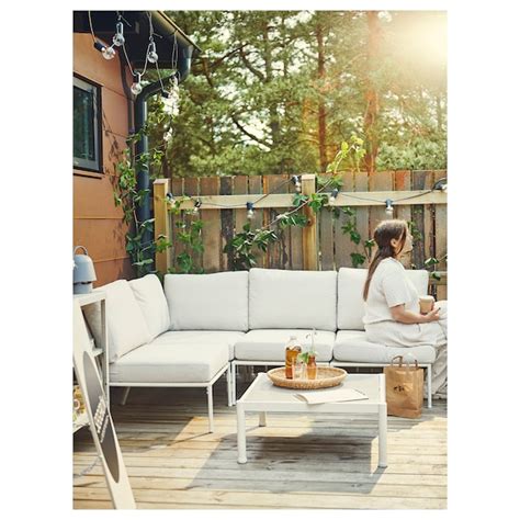 SEGERÖN corner section, outdoor, white/beige - IKEA