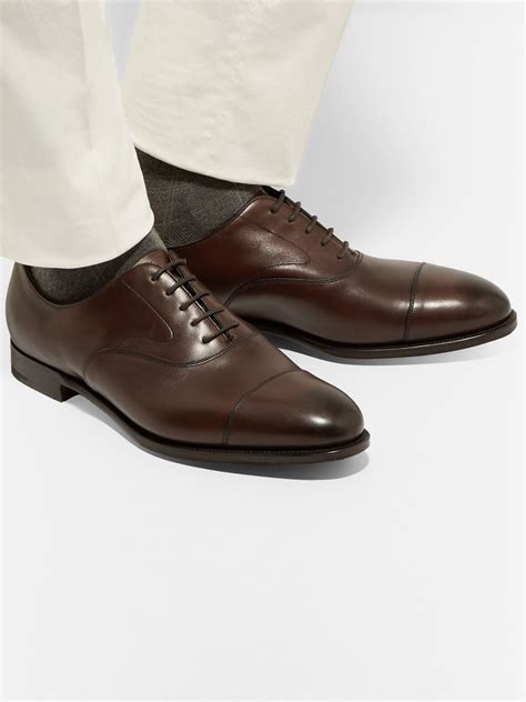 Edward Green - Chelsea Cap-Toe Burnished-Leather Oxford Shoes | Oxford ...