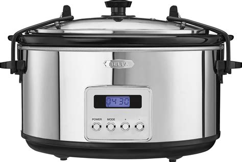Customer Reviews: Bella 5-Quart Slow Cooker black/silver BLA14469 ...