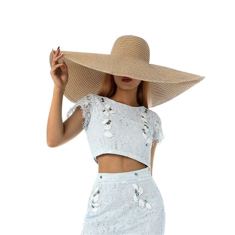 BRDFRL Oversized Beach Straw Hats for Women Floppy, Extra Large Sun ...