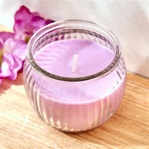 Buy Colour Refresh Lavender Scented Ribbed Jar Candle from Home Centre ...