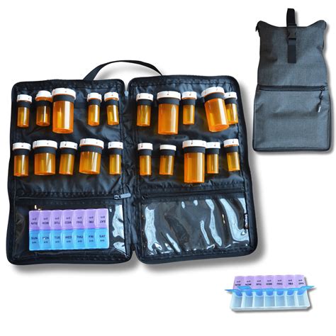 Razbag Medication Bag Medicine Organizer, Secure, Discrete, Pill Bottle Organizer for 20 Pill ...