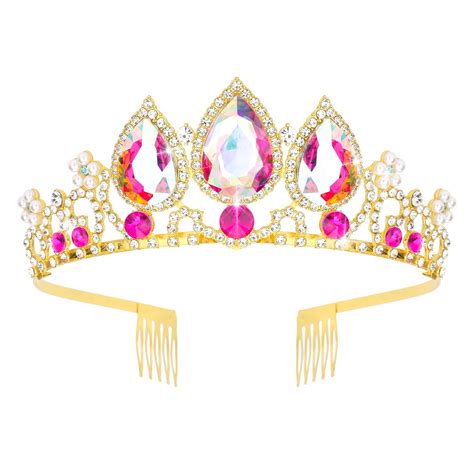 Amazon.com : CIEHER Rapunzel Crown for Girls Princess Crown Princess Tiara, Birthday Girl Crown ...
