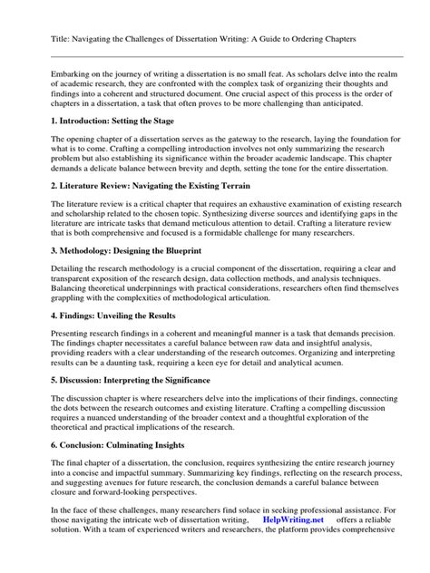 Image result for Dissertation Chapters