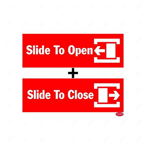 LEPPO Slide To Open, Close Door Sign Self Adhesive Laminated Sticker ...