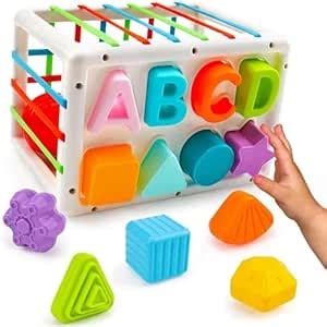 Kidology Baby Shape Sorting Toy | Colorful Blocks, Cubes, Alphabet ...