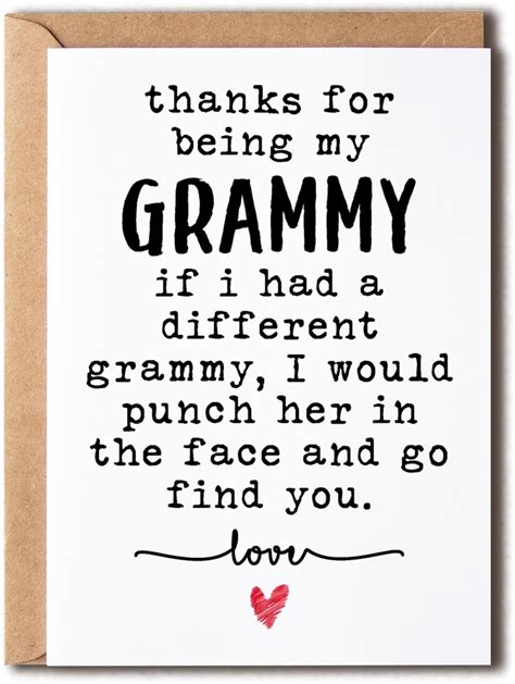 NTVShop Thank You Card - For Being My Grammy Card - Funny India | Ubuy