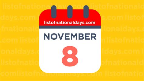 NOVEMBER 8TH HOLIDAYS,OBSERVANCES & FAMOUS BIRTHDAYS