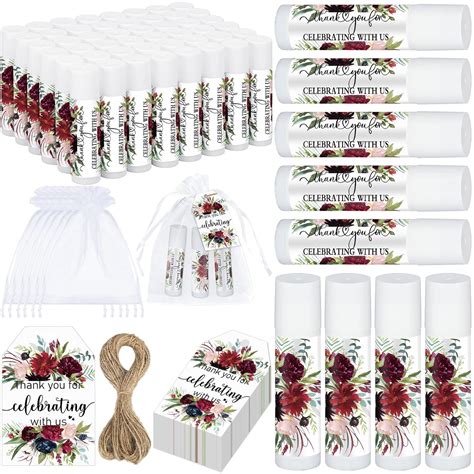 Amazon.com : Dunzy 50 Pack Bridal Shower Favors Gifts Bulk Burgundy ...