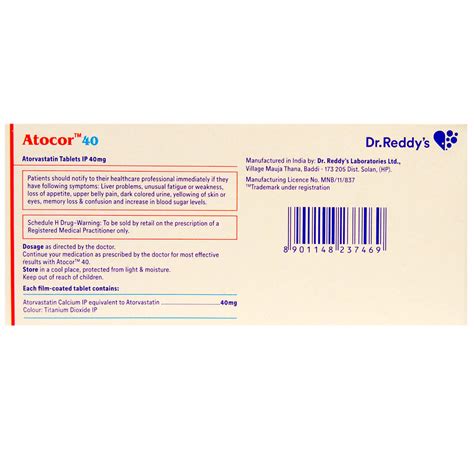 Atocor 40 Tablet 14's Price, Uses, Side Effects, Composition - Apollo ...