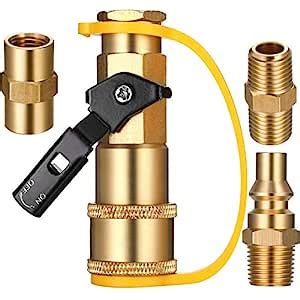 4 Pieces RV Propane Quick Connecting Adapter 1/4 Inch Shutoff Valve and ...