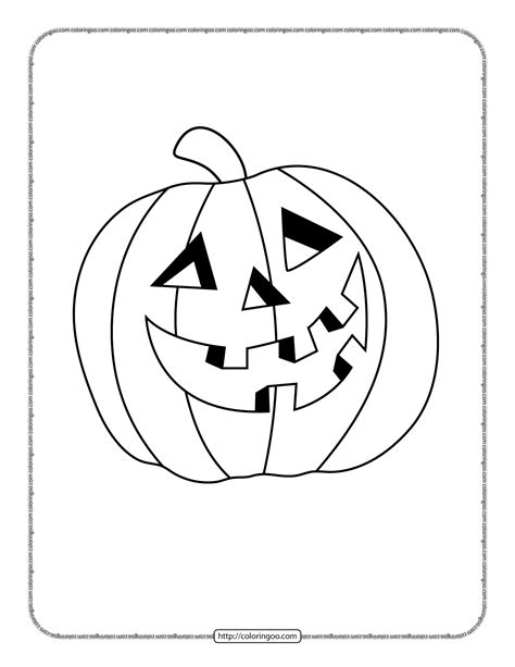 Simple Halloween Pumpkin Coloring Page