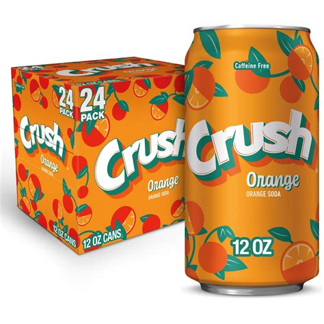 Crush Caffeine Free Orange Soda Pop, 12 fl oz, 24 Pack Cans - Walmart.com