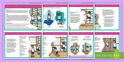 Wall Bar Activity Ideas - Gymnastics for KS1 - PE