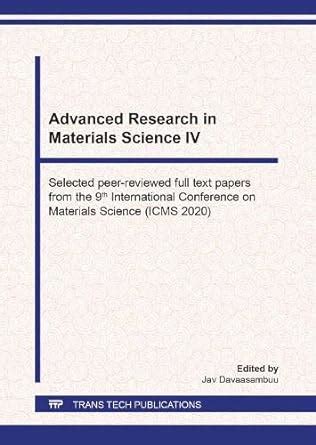 Advanced Research in Materials Science IV: Volume 323 (Solid State ...
